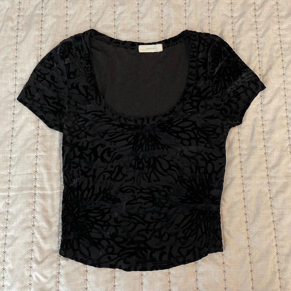 Black Velvet Crop Top